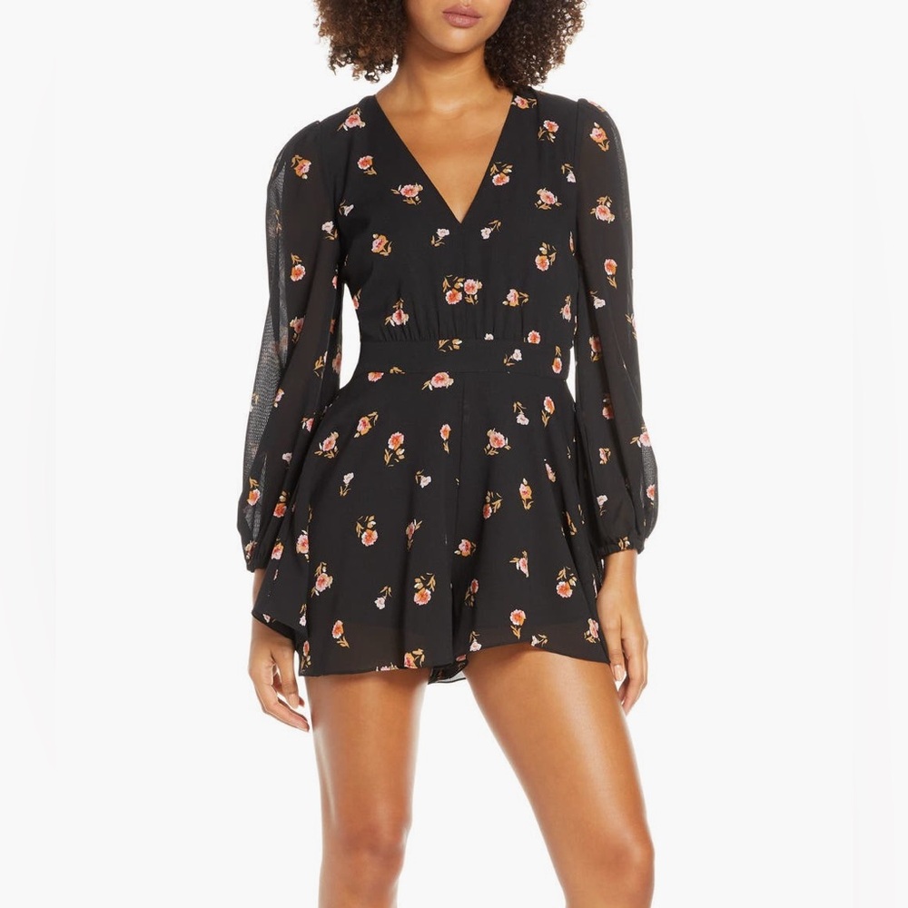 ALI & JAY Black Floral Long Sleeve Romper